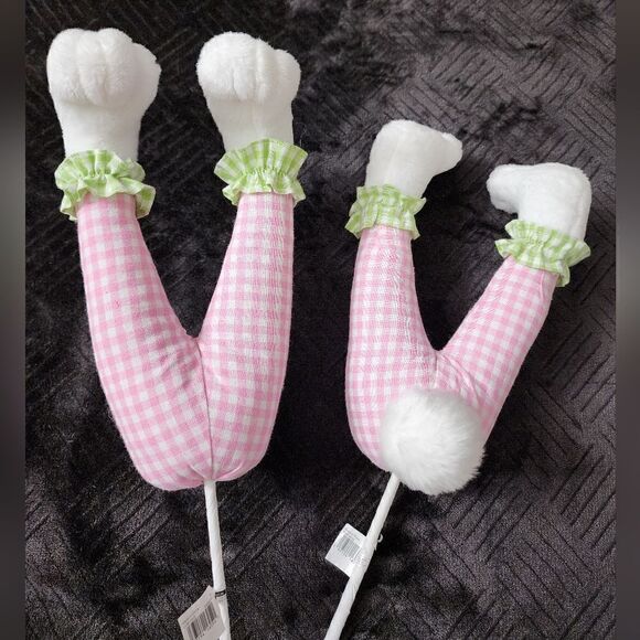 New Lot of two Easter Plush Bunny Bottom / Leg / Tail Pick - Picture 4 of 5